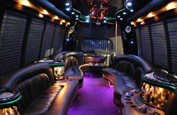 Interior of bus limo