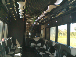 Interior of 30 passenger limo bus