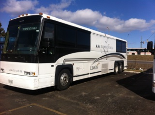 white limo bus